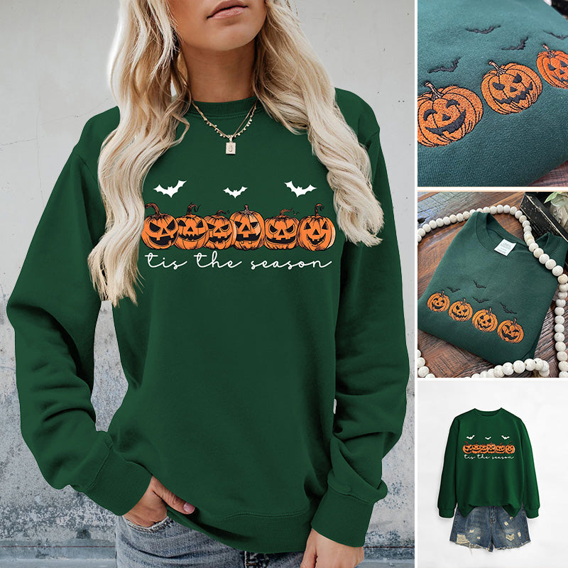 Vintage Pumpkin Embroidered Sweatshirt