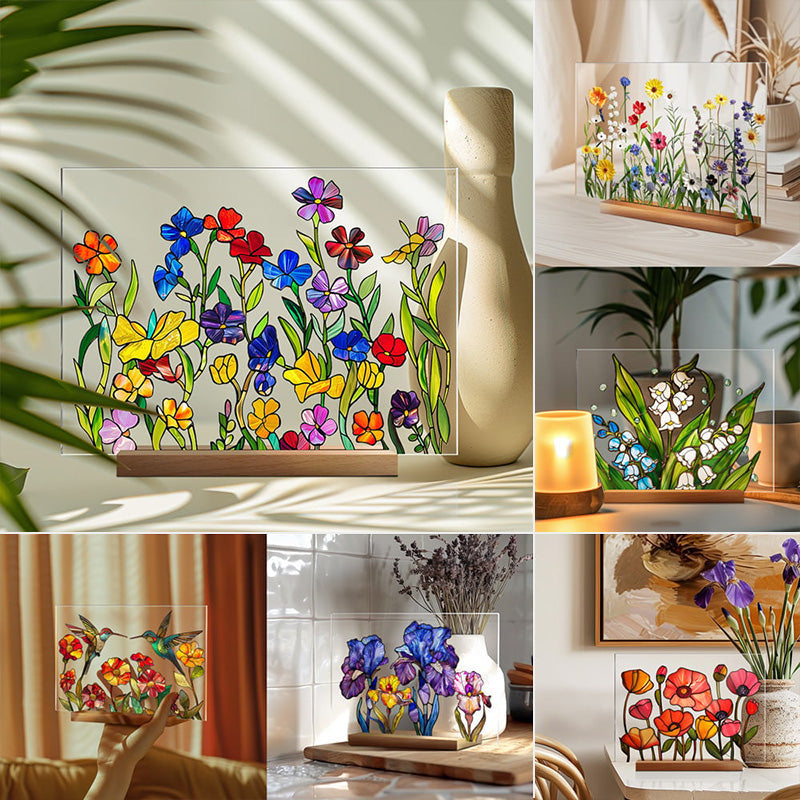 Painted Colorful Flower Pattern Decor