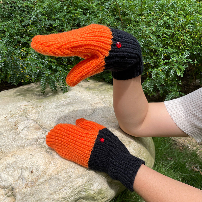 Funny Crochet Goose Mittens