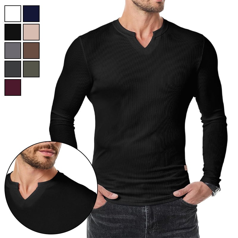 Men's Slim Fit V-Neck Longline Muscle Shirt