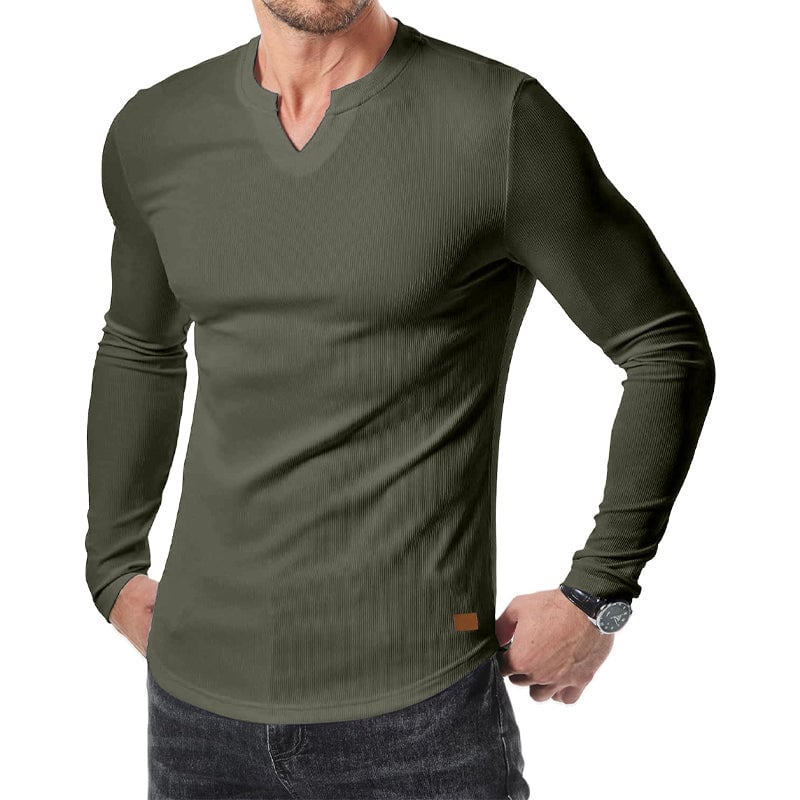 Men's Slim Fit V-Neck Longline Muscle Shirt