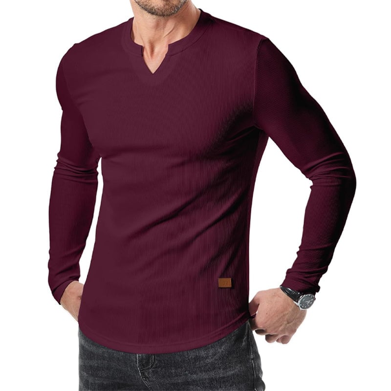 Men's Slim Fit V-Neck Longline Muscle Shirt