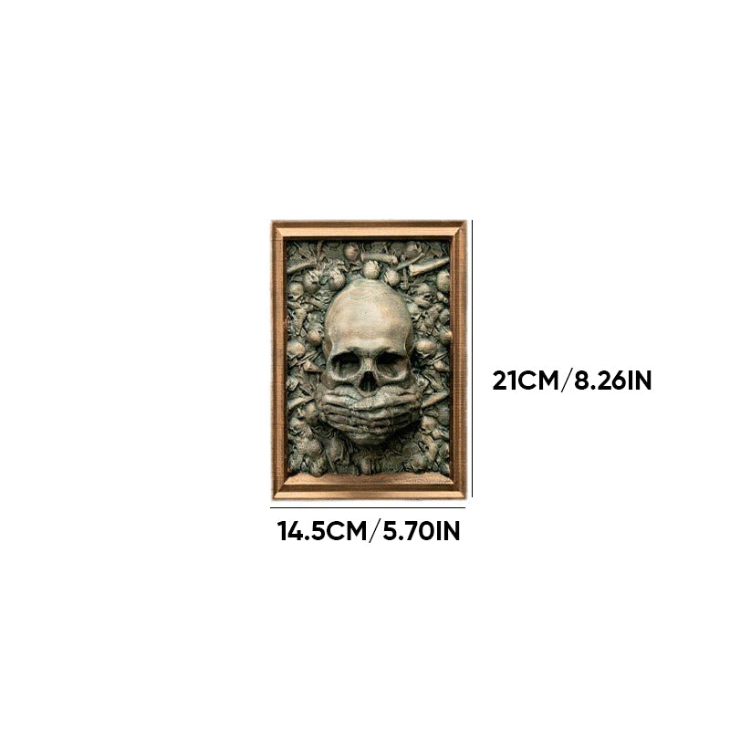 Three Wise Skulls Picture Frame Decor