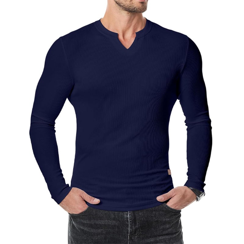 Men's Slim Fit V-Neck Longline Muscle Shirt