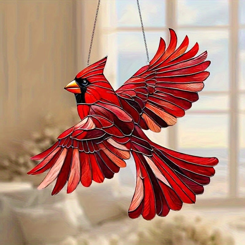 Winged Cardinal Christmas Ornaments