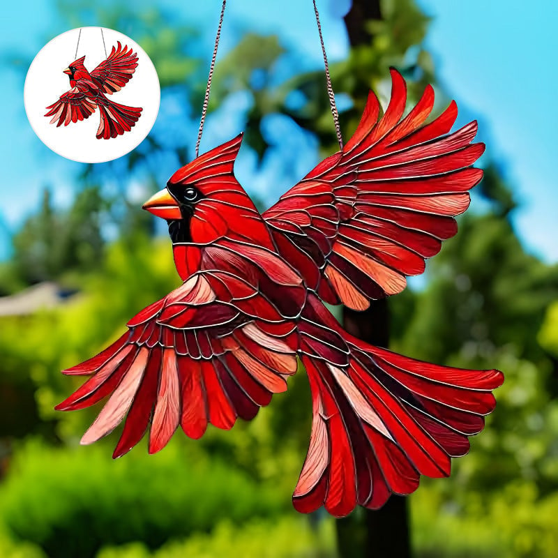 Winged Cardinal Christmas Ornaments