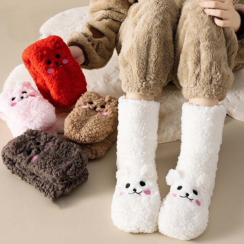 Little Bear Ultra-thick Cozy Slipper Home Socks