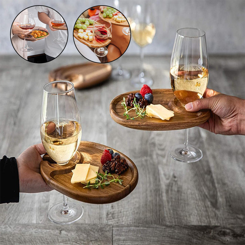 Appetizer Plate with Wine Glass Holder