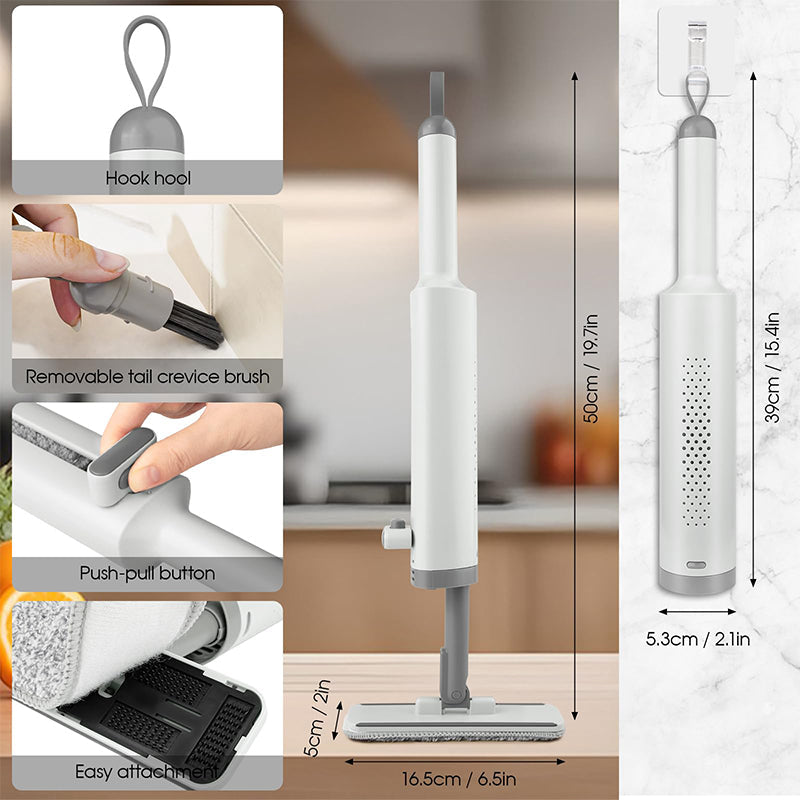 Rotatable Self-Squeeze Mini Mop with Crevice Brush