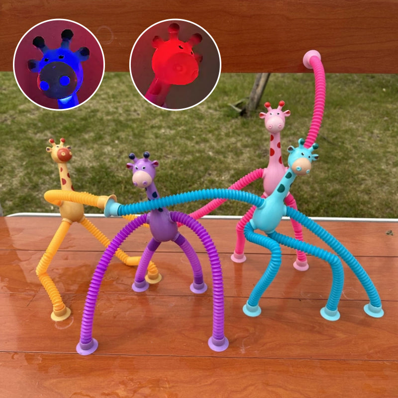 Telescopic suction cup giraffe toy