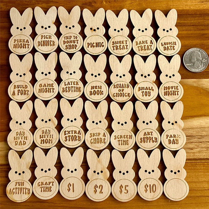 Easter Kids Reward Bunny Tokens